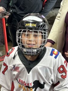 Porter Johnson in hockey gear